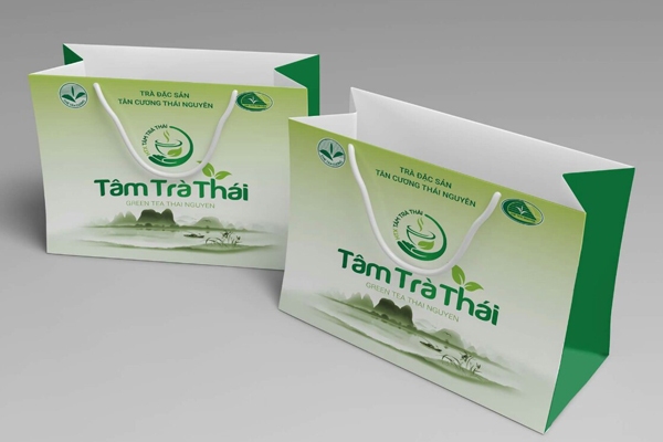 Mẫu túi giấy đựng trà Tâm Trà Thái
