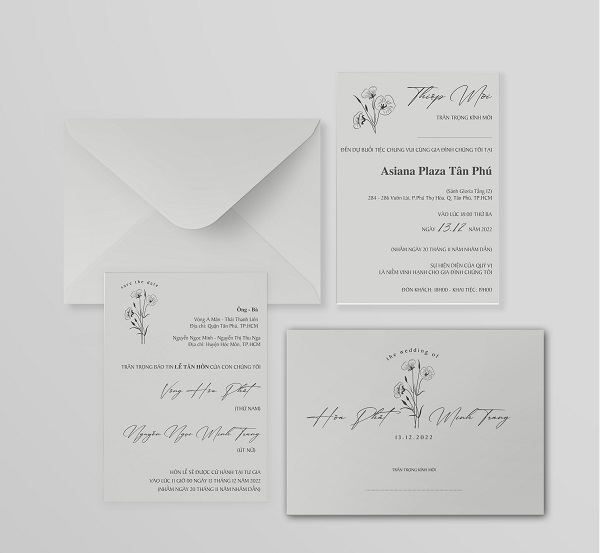 Mẫu thiệp cưới đẹp đơn giản