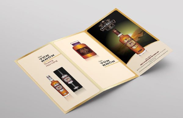 Mẫu tờ rơi gấp 3 rượu thiết kế sang trọng