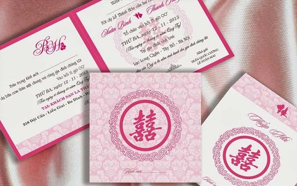 Mẫu thiệp đám cưới từ công nghệ in lụa