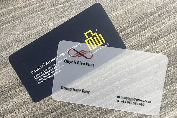 Card visit bằng giấy nhựa plastic