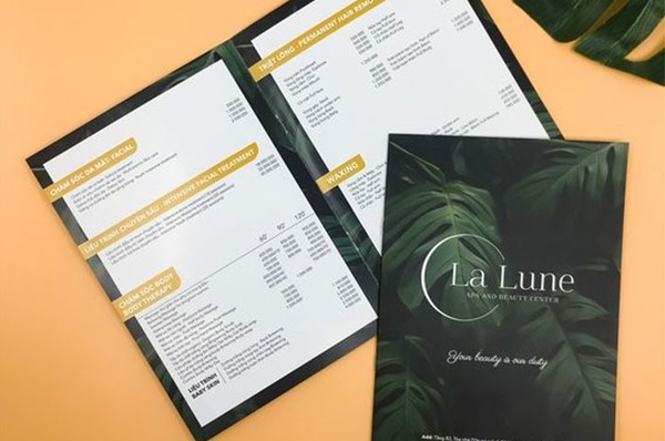 Mẫu menu số 13 với thiết kế tối giản