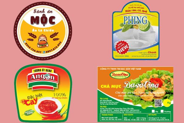 Mẫu tem nhãn dán đầy màu sắc