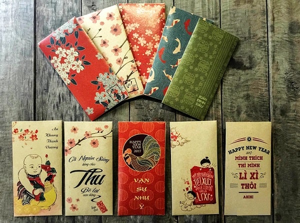 Mẫu bao lì xì với thiết kế độc đáo