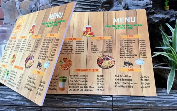 Mẫu menu số 05 đơn giản nhưng bắt mắt