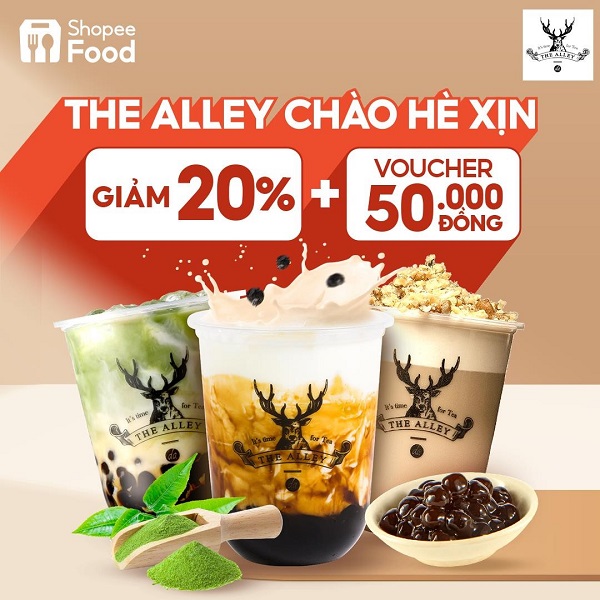 Mẫu Poster quảng cáo trà sữa The Alley