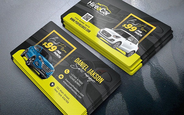 &nbsp;Mẫu card visit xe dịch vụ hình dáng chữ nhật ngang