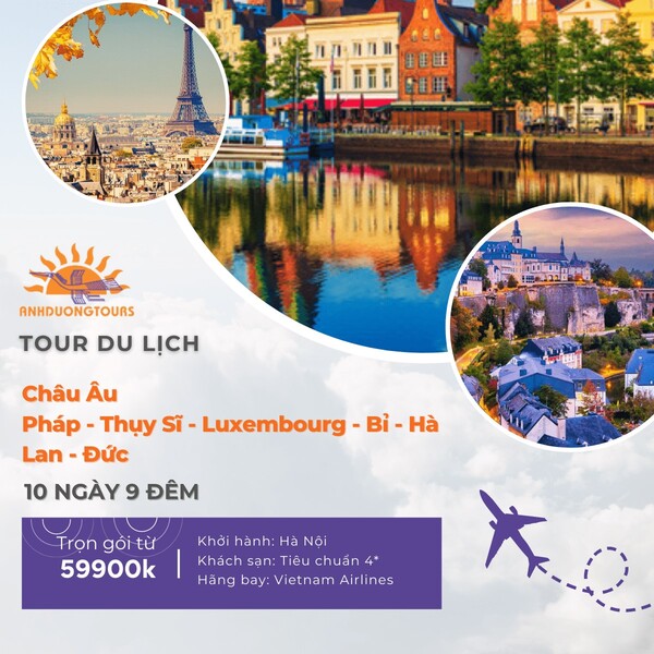 Mẫu poster tour du lịch Thụy Sĩ với màu sắc nhẹ nhàng và bình yên