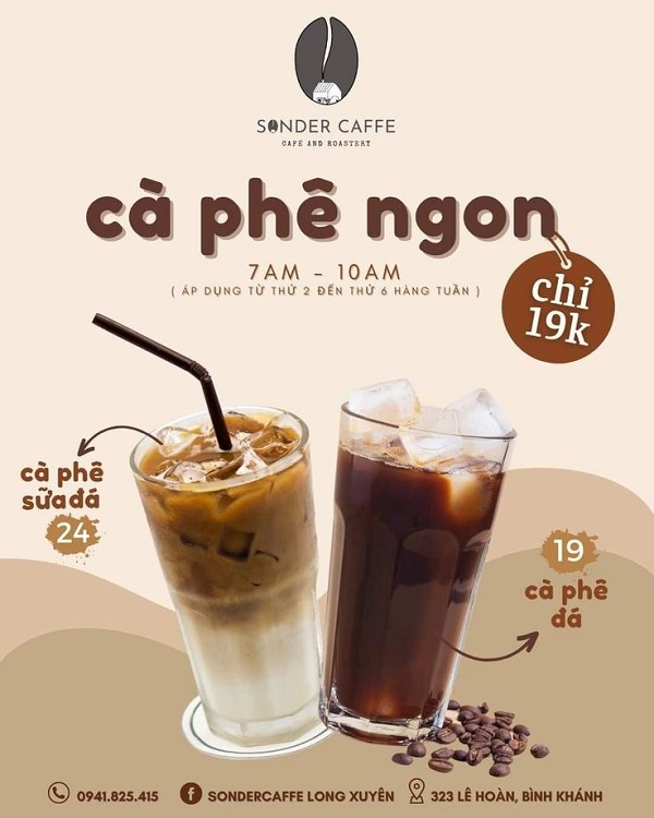 Mẫu Poster quảng cáo chương trình khuyến mãi cho quán cafe