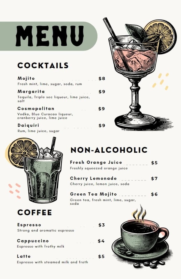 Mẫu menu Powerpoint dọc số 2