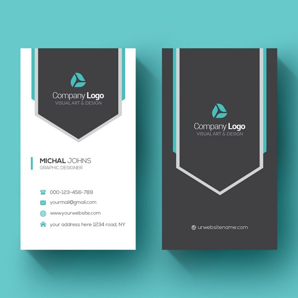 Thiết kế card visit hình chữ nhật dọc màu sắc hài hòa 