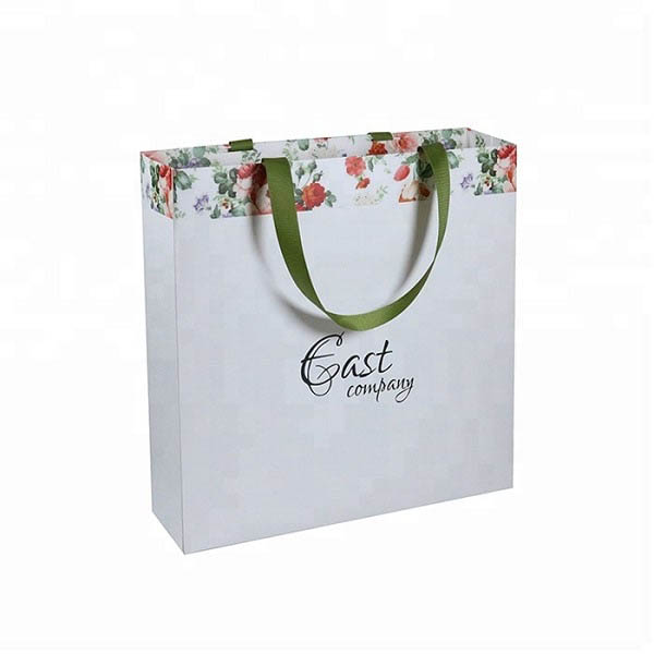 Túi kraft trắng in viền hoa miệng túi