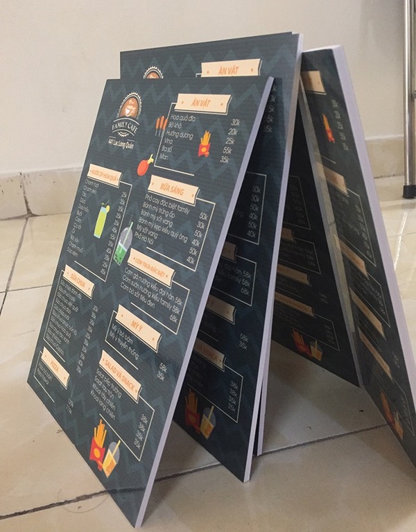 Mẫu menu số 20 bìa cứng đẹp mắt với tính thẩm mỹ cao