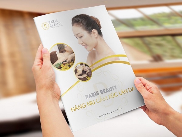 Mẫu bìa Catalogue thể hiện đầy đủ logo, tên Spa, thông điệp và hình ảnh đẹp rõ nét, độ phân giải cao 