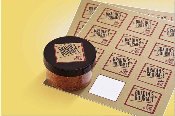 Tem nhãn bằng giấy Kraft hình vuông