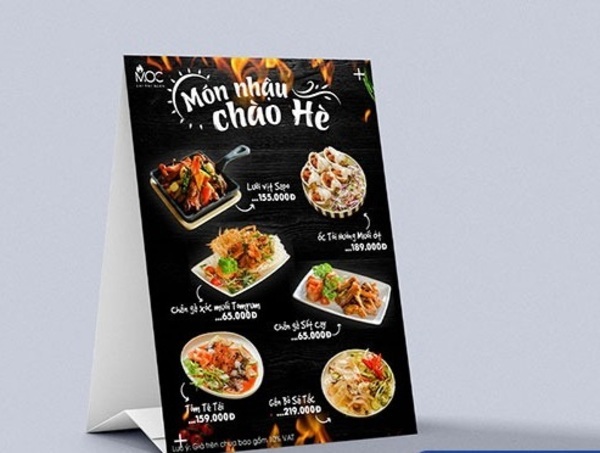 Mẫu menu số 15 cho quán ăn, nhà hàng bắt mắt