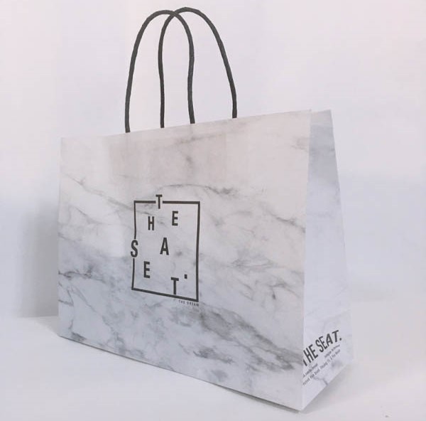 Túi kraft trắng loang màu in logo thương hiệu