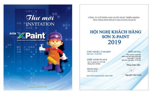 Thiệp mời hội nghị có đề cập chi tiết các khung giờ