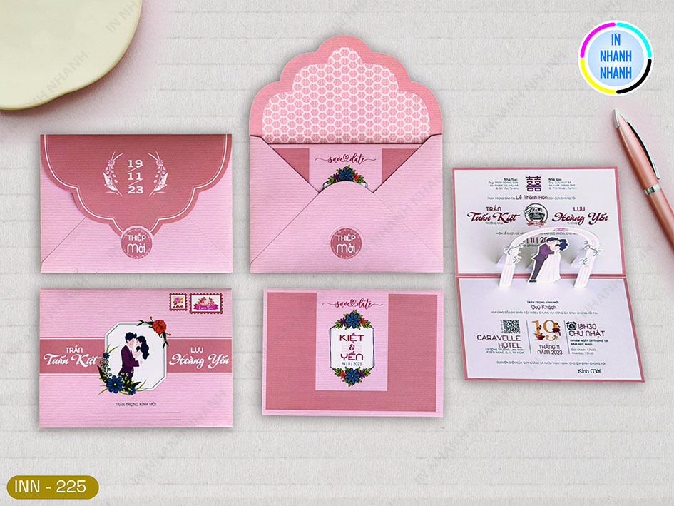 Thiệp Cưới In Nhanh Mã 225
