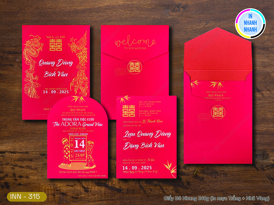 Thiệp Cưới In Nhanh Mã 315