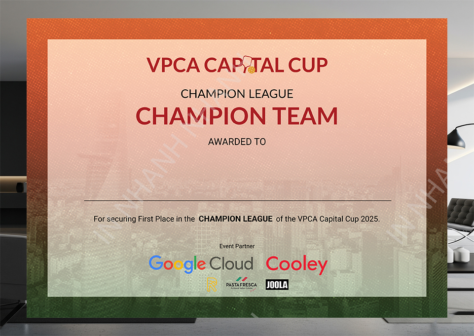 Giấy khen thưởng giải đấu