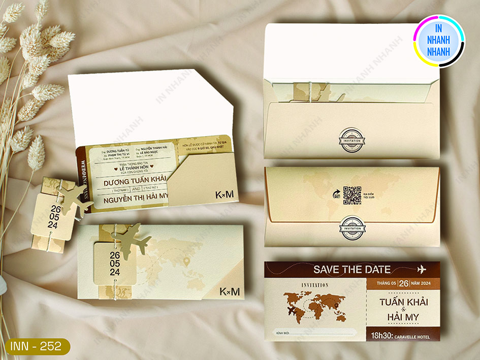 Thiệp Cưới In Nhanh Mã 252
