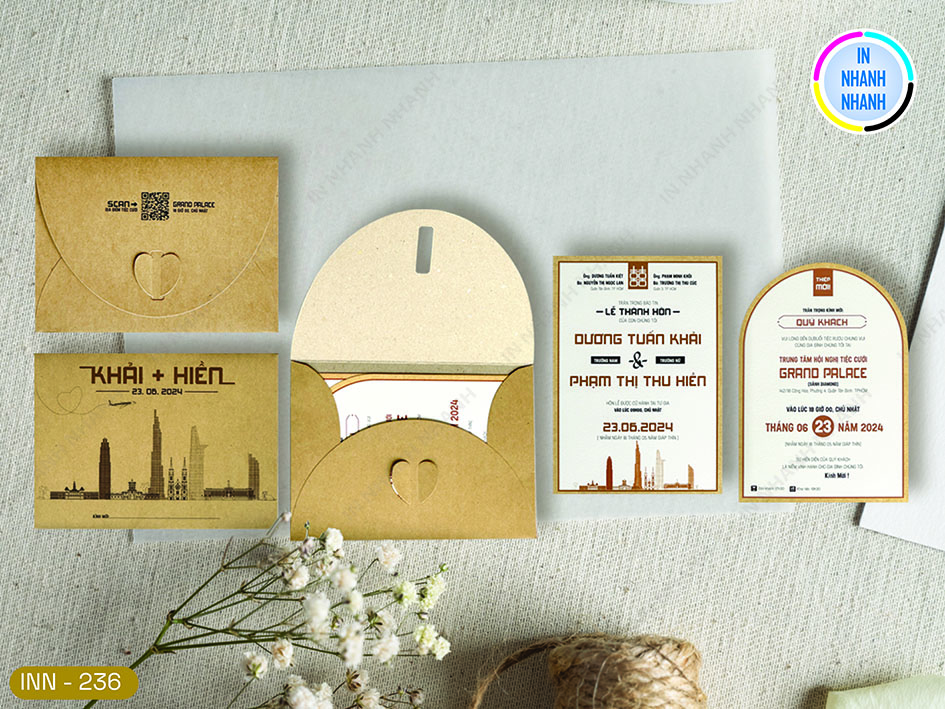 Thiệp Cưới In Nhanh Mã 236