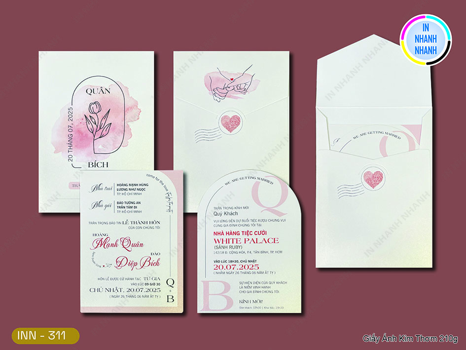 Thiệp Cưới In Nhanh Mã 311