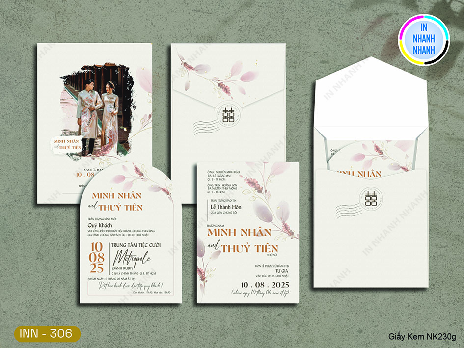 Thiệp Cưới In Nhanh Mã 306