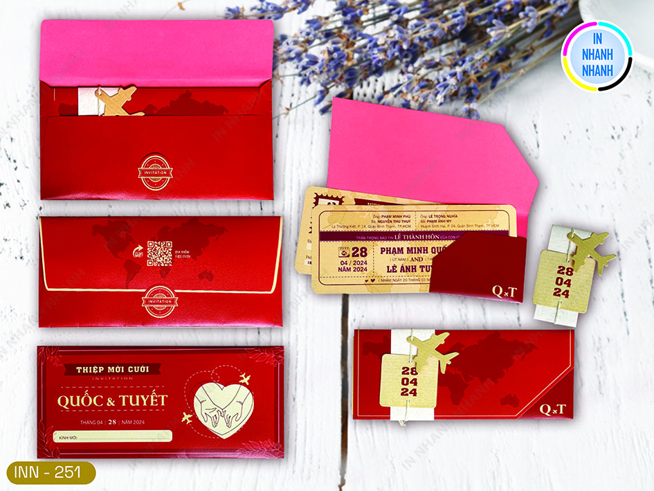 Thiệp Cưới In Nhanh Mã 251