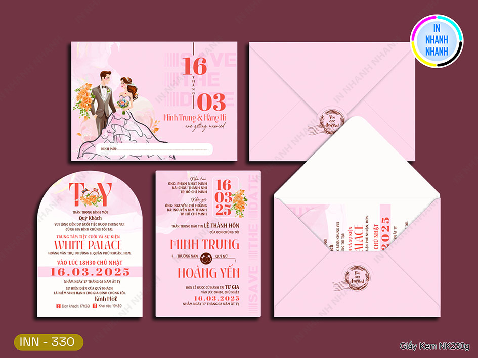 Thiệp Cưới In Nhanh Mã 330