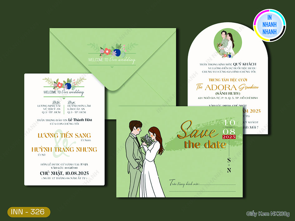 Thiệp Cưới In Nhanh Mã 326