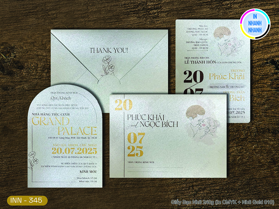 Thiệp Cưới In Nhanh Mã 345