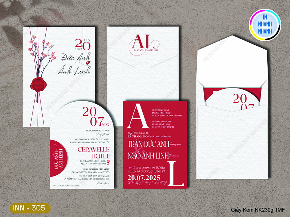 Thiệp Cưới In Nhanh Mã 305