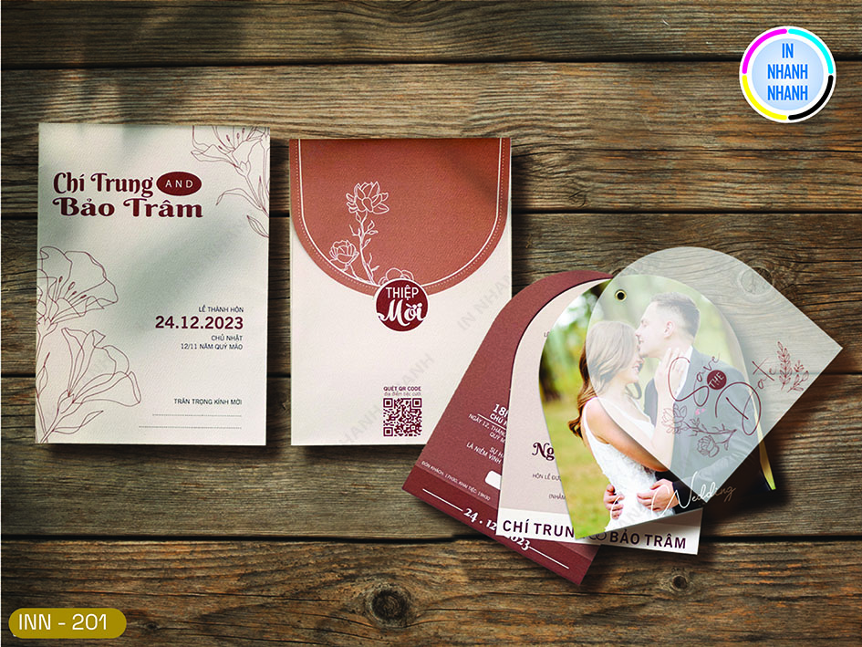 Thiệp Cưới In Nhanh Mã 201