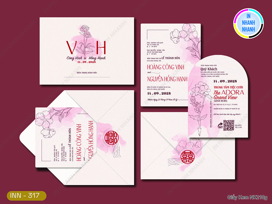 Thiệp Cưới In Nhanh Mã 317