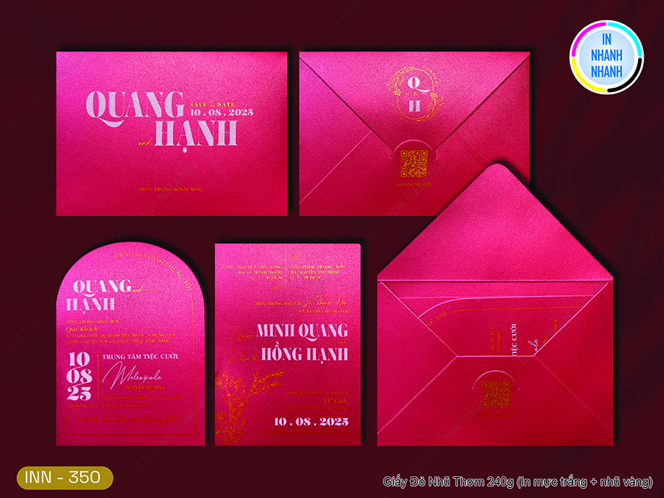 Thiệp Cưới In Nhanh Mã 350