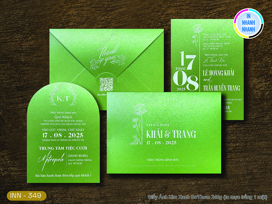 Thiệp Cưới In Nhanh Mã 349