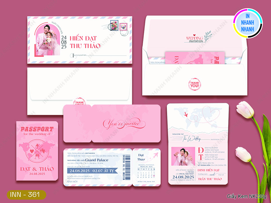 Thiệp Cưới In Nhanh Mã 361