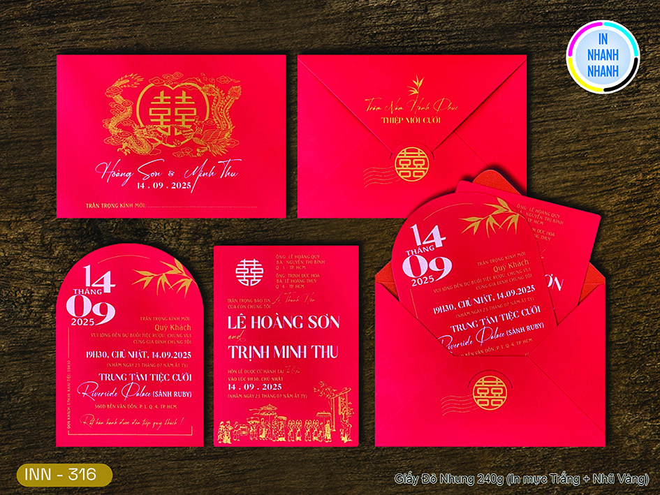 Thiệp Cưới In Nhanh Mã 316